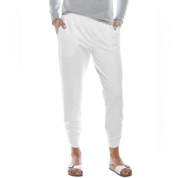 Theory+ White Elastic Waist Tapered Pants Size Small - Picture 1 of 7